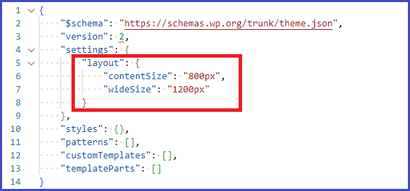 theme.jsonの横幅に関するパラメータ追記