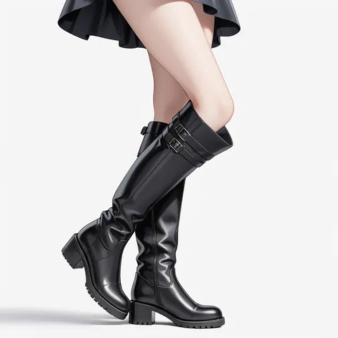 calf-high boots