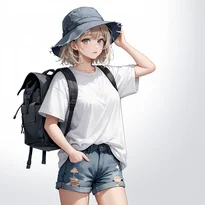 カジュアル系ファッションのAIイラスト（Stable Diffusion生成）