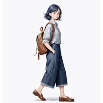 カジュアル系ファッションのAIイラスト（Stable Diffusion生成）