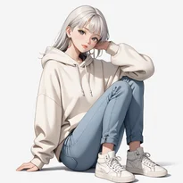 カジュアル系ファッションのAIイラスト（Stable Diffusion生成）