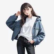 カジュアル系ファッションのAIイラスト（Stable Diffusion生成）