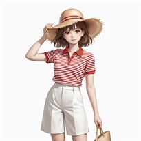カジュアル系ファッションのAIイラスト（Stable Diffusion生成）