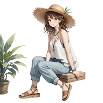 カジュアル系ファッションのAIイラスト（Stable Diffusion生成）