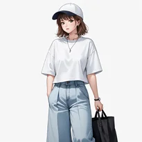 カジュアル系ファッションのAIイラスト（Stable Diffusion生成）