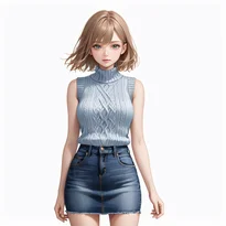 カジュアル系ファッションのAIイラスト（Stable Diffusion生成）