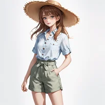 カジュアル系ファッションのAIイラスト（Stable Diffusion生成）