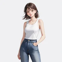 カジュアル系ファッションのAIイラスト（Stable Diffusion生成）