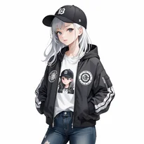 カジュアル系ファッションのAIイラスト（Stable Diffusion生成）