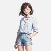 カジュアル系ファッションのAIイラスト（Stable Diffusion生成）