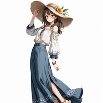 カジュアル系ファッションのAIイラスト（Stable Diffusion生成）