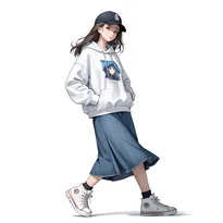 カジュアル系ファッションのAIイラスト（Stable Diffusion生成）