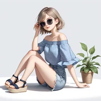 カジュアル系ファッションのAIイラスト（Stable Diffusion生成）