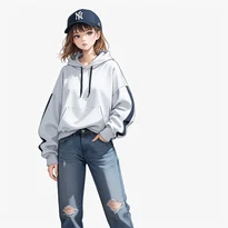 ストリート系ファッションのAIイラスト（Stable Diffusion生成）
