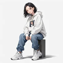 ストリート系ファッションのAIイラスト（Stable Diffusion生成）