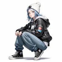 ストリート系ファッションのAIイラスト（Stable Diffusion生成）