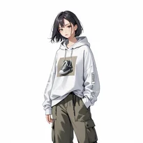 ストリート系ファッションのAIイラスト（Stable Diffusion生成）