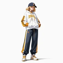 ストリート系ファッションのAIイラスト（Stable Diffusion生成）