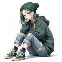ストリート系ファッションのAIイラスト（Stable Diffusion生成）