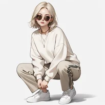 ストリート系ファッションのAIイラスト（Stable Diffusion生成）