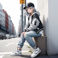 ストリート系ファッションのAIイラスト（Stable Diffusion生成）