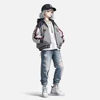 ストリート系ファッションのAIイラスト（Stable Diffusion生成）