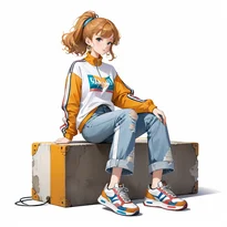 ストリート系ファッションのAIイラスト（Stable Diffusion生成）