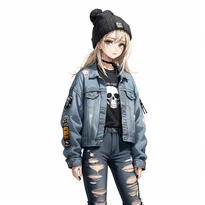 ストリート系ファッションのAIイラスト（Stable Diffusion生成）