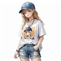 ストリート系ファッションのAIイラスト（Stable Diffusion生成）