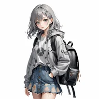 ストリート系ファッションのAIイラスト（Stable Diffusion生成）