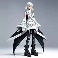 モード系ファッションのAIイラスト（Stable Diffusion生成）