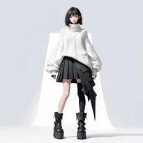 モード系ファッションのAIイラスト（Stable Diffusion生成）