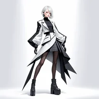 モード系ファッションのAIイラスト（Stable Diffusion生成）