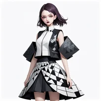 モード系ファッションのAIイラスト（Stable Diffusion生成）