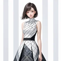 モード系ファッションのAIイラスト（Stable Diffusion生成）