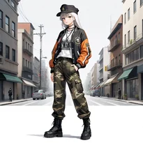 ミリタリー系ファッションのAIイラスト（Stable Diffusion生成）