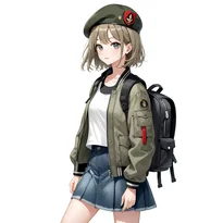 ミリタリー系ファッションのAIイラスト（Stable Diffusion生成）