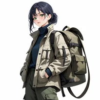 ミリタリー系ファッションのAIイラスト（Stable Diffusion生成）
