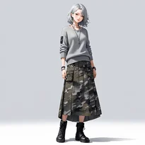 ミリタリー系ファッションのAIイラスト（Stable Diffusion生成）