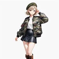 ミリタリー系ファッションのAIイラスト（Stable Diffusion生成）