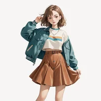 ヴィンテージ／古着系ファッションのAIイラスト（Stable Diffusion生成）