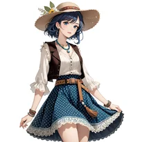 ヴィンテージ／古着系ファッションのAIイラスト（Stable Diffusion生成）