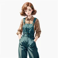 ヴィンテージ／古着系ファッションのAIイラスト（Stable Diffusion生成）