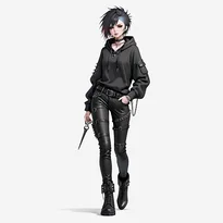パンク系ファッションのAIイラスト（Stable Diffusion生成）