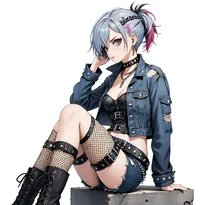 パンク系ファッションのAIイラスト（Stable Diffusion生成）