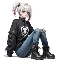 パンク系ファッションのAIイラスト（Stable Diffusion生成）