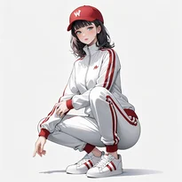 スポーティ系ファッションのAIイラスト（Stable Diffusion生成）