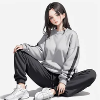 スポーティ系ファッションのAIイラスト（Stable Diffusion生成）
