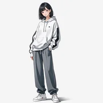 スポーティ系ファッションのAIイラスト（Stable Diffusion生成）