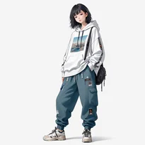 スポーティ系ファッションのAIイラスト（Stable Diffusion生成）